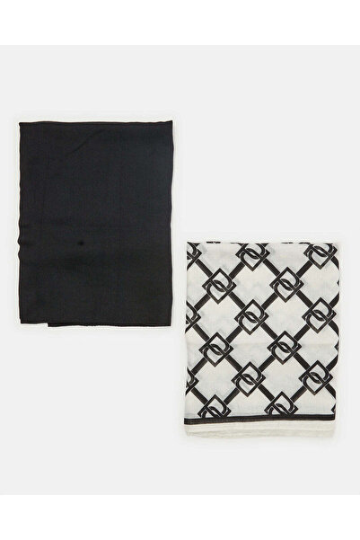 REDTAG Women White And Black Scarf Set (2Piece)