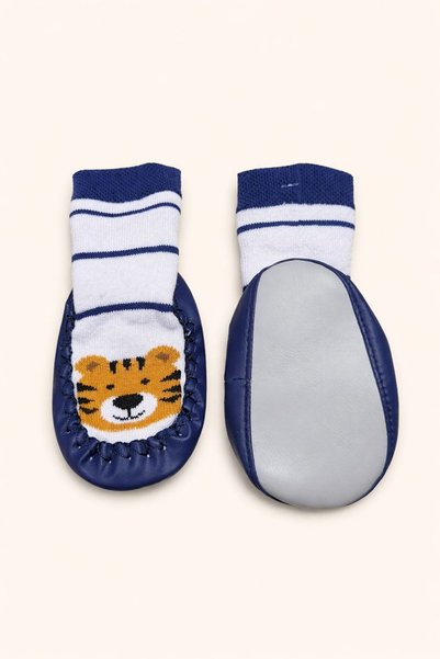 Numix Baby Kids Çarık Socks, Genuine Leather, Non-Slip Sole, Baby Kids Booties