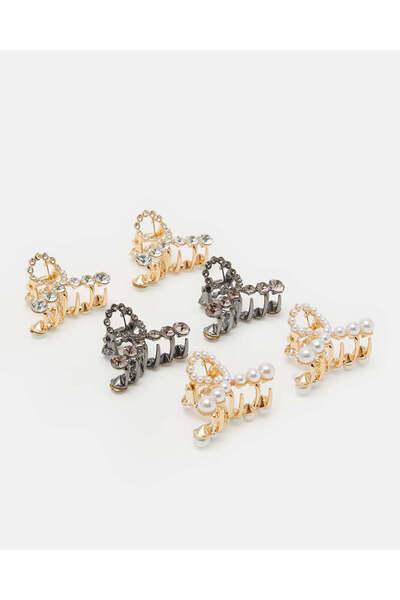 REDTAG مجموعة متنوعة من مشابك الشعر الصغيرة للنساء (6 قطع)