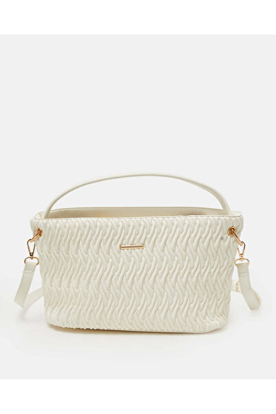 REDTAG حقيبة يومية نسائية مبطنة باللون الأبيض