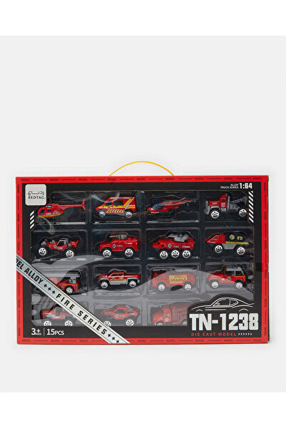 REDTAG مجموعة متنوعة من 15 قطعة من سيارات معدنية ذات عجلات حرة