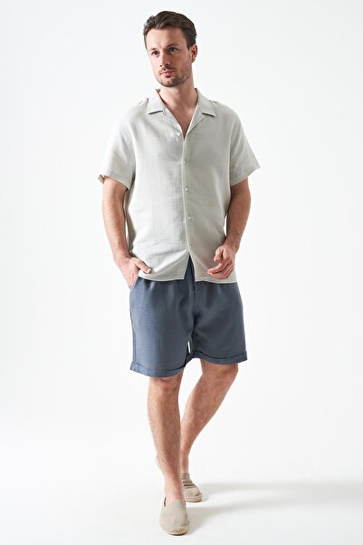 TENA Pantaloni scurți din muselină, antracit, largi, cu două tăișuri, pentru ...