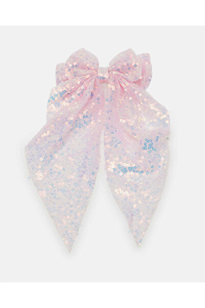 REDTAG مشبك شعر للبنات باللونين الأبيض والوردي على شكل فيونكة