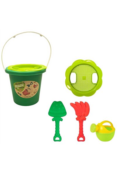 First Choice Bucket 13x13cm with Sand Accessories 5/set, Plastic