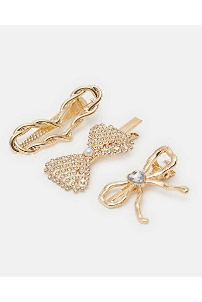 REDTAG Girls Assorted Hair Clip Set (Pack of 3)