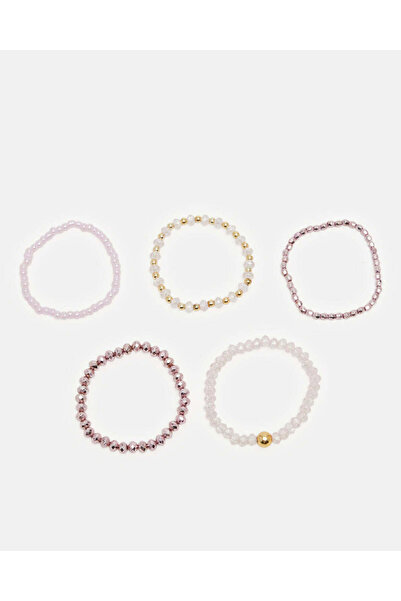 REDTAG مجموعة أساور مزخرفة متنوعة للبنات (عبوة من 5 قطع)