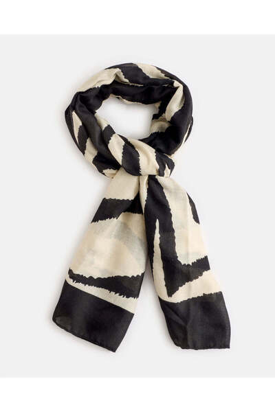 REDTAG Women Black And Cream Abstract Printed Scarf