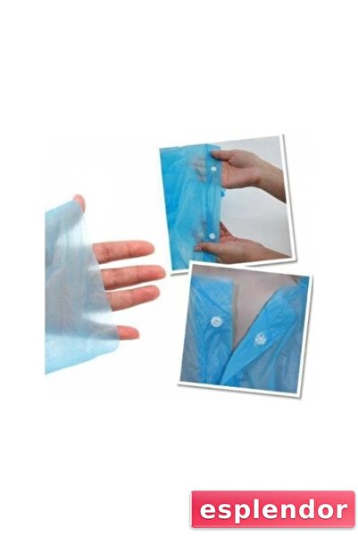 esplendor Hooded Practical Raincoat with Snap Fasteners Standard Size