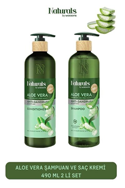 Naturals By Watsons Aloe Vera Şampuan ve Saç Kremi 490 ml x2 Adet