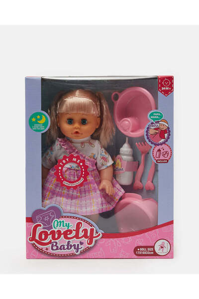 REDTAG دمية طفلي الجميلة الوردية مقاس 14 بوصة مع صوت