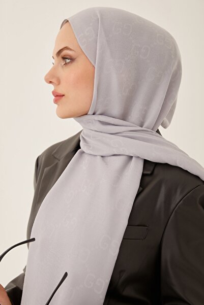 InStyle Ariva g Desen Jacquard Cotton Piece Shawl - Gray