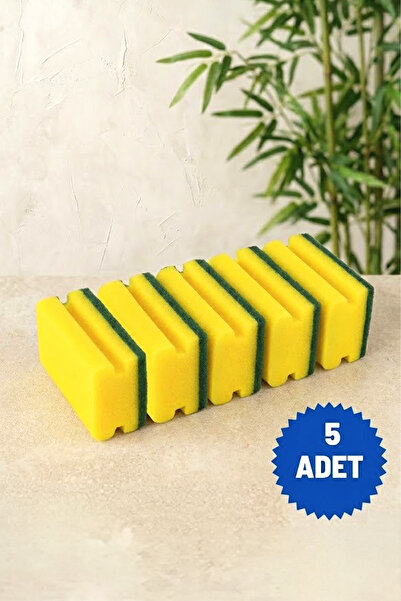 NESS HOME Myclean 5'li Oluklu Ekonomik Tırnak Korumalı Bulaşık Süngeri