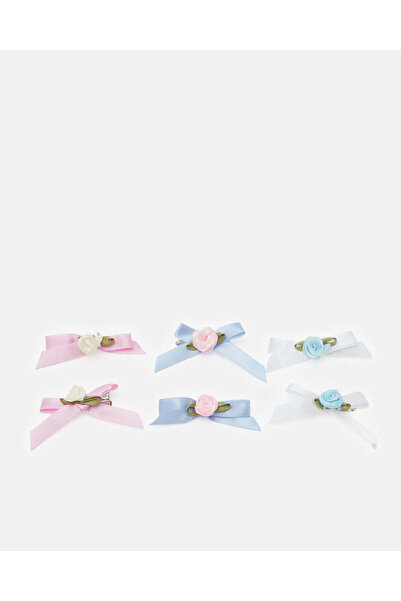 REDTAG Girls Assorted Embellished Hair Clip Set (Pack of 6)