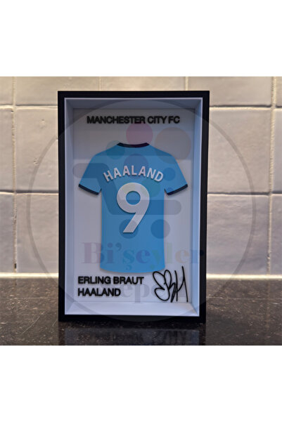 Bi'şeyler Sepeti Erling Haaland - Manchester City - Forma İmzalı Çerçeve Hedi...