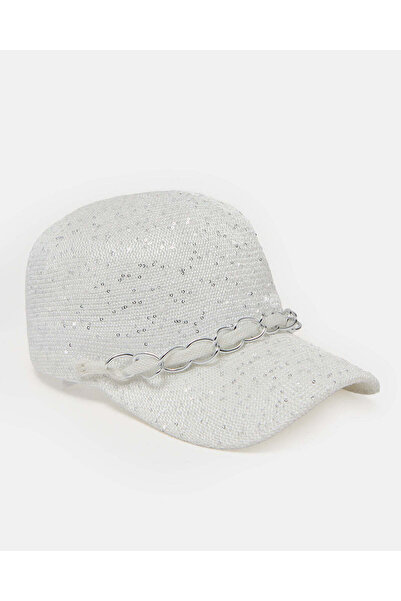 REDTAG Women White Woven Cap Hat