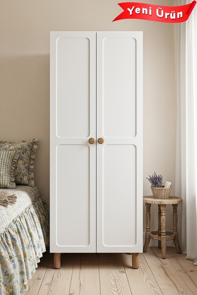 Platinreyon 2 KAPAKLI 3 RAFLI GARDIROP MDF KAPAK