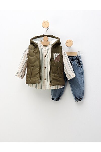 MiniKids Σετ κοστούμι με γιλέκο, West Team, σε πράσινο χρώμα