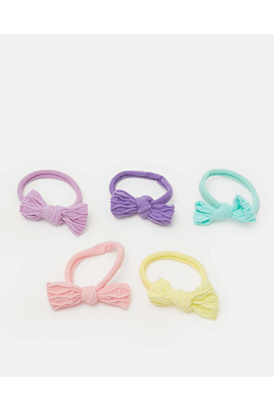 REDTAG Girls Assorted Embellished Hair Elastic Set (Pack of 5)
