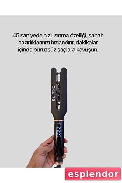 esplendor مكواة فرد الشعر مغطاة بالسيراميك مع 5 مستويات لضبط الحرارة، بحجم من...