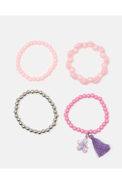 REDTAG طقم أساور مزخرفة متنوعة للبنات مكون من 4 قطع