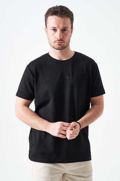 TENA Hanorac negru pentru bărbați guler rotund ORIGAMI BEAR Ba cu imprimeu o ...