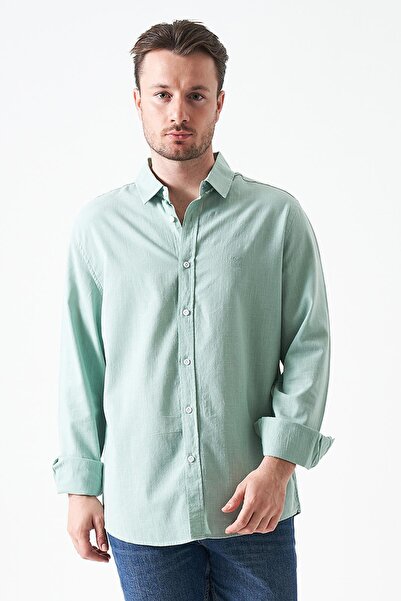 TENA Cămașă Elma cu mânecă lungă pentru bărbați basic bumbac Flam Regular