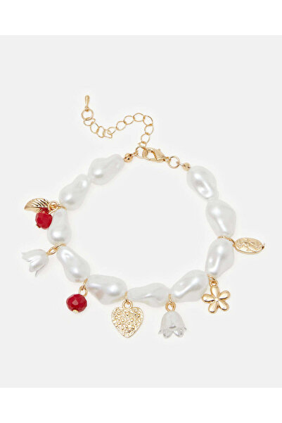 REDTAG سوار نسائي مزين بالذهب والأبيض