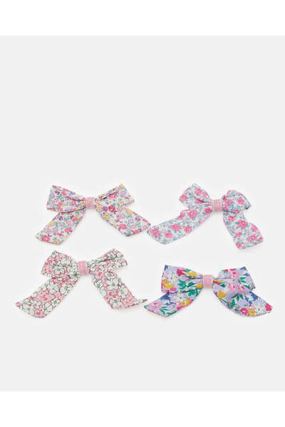 REDTAG Girls Assorted Bow Hair Clip Set (4 Piece)