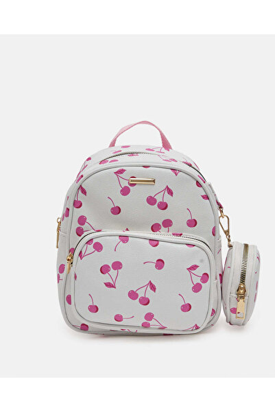REDTAG Girls White Printed Backpack