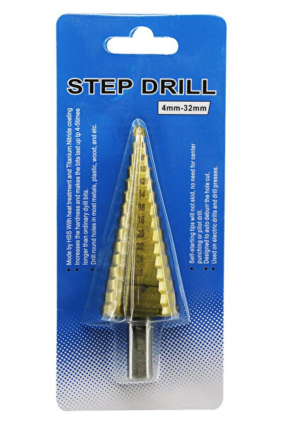 Metal Ahşap Delme Kademeli Matkap Ucu Titanyum 4 32mm HSS Sac Seti Demir Alüminyum Plastik 109566
