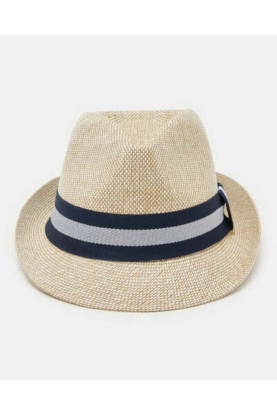 REDTAG Men Beige Fedora Hats With Band