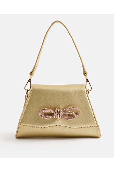 REDTAG Girls Gold Embellished Crossbody Bag