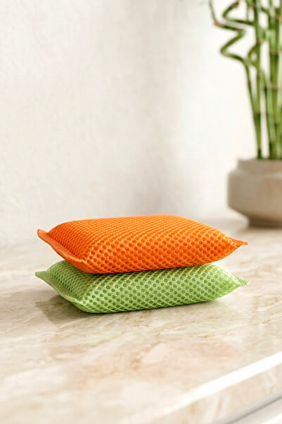 NESS HOME Myclean 2 Pieces Honeycomb Textured Dish Sponge Magic Practical Sponge