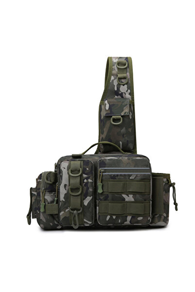 Choice9 Green Camo Fishing Tackle Backpack Lure Box Gear Storage Bag Fanny Pa...