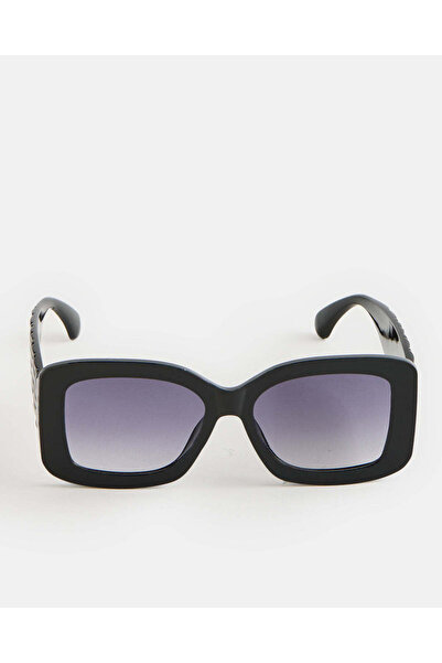 REDTAG Women Black Rectangular Sunglasses