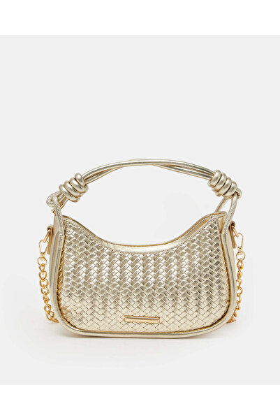 REDTAG Women Gold Textured Day Bag