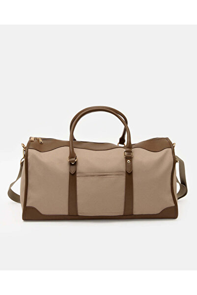 REDTAG حقيبة سفر من جلد الصناعي باللونين البني والبيج