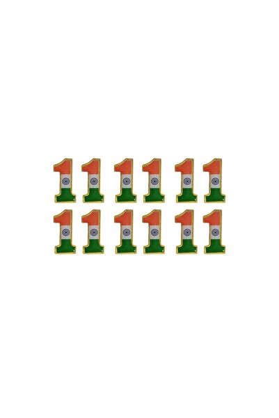None National Flag India Metallic Pin Safety Badge (12 Pack)