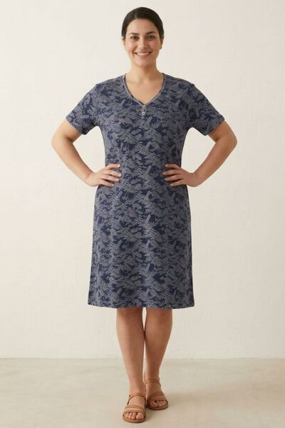 Flamingo Άνετη εφαρμογή, με λεπτομέρεια με κουμπιά σε σχήμα V, με μοτίβο, βαμ...