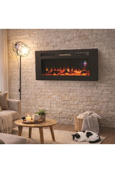 DLC 1800W 127cm 3 Renk Alev Efektli Dekoratif Plazma Şömine – Gerçek Alev His...