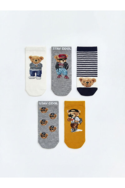 LC Waikiki جوارب للأولاد مطرزة بشخصية الدب تيدي من فريزن ستور، عبوة من 5 قطع