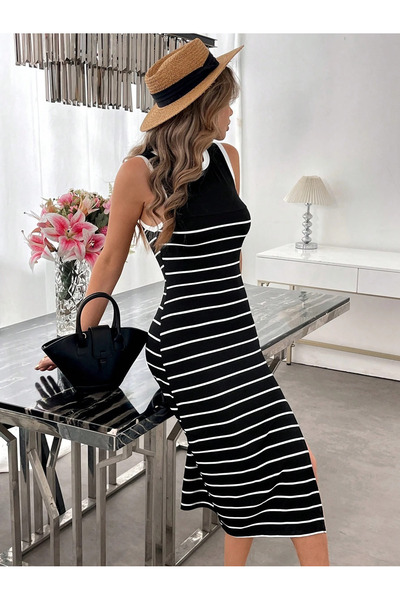 JANES Γυναικείο λουράκι με στρογγυλή λαιμόκοψη και λεπτομέρεια ρίγας άνοιγμα ...