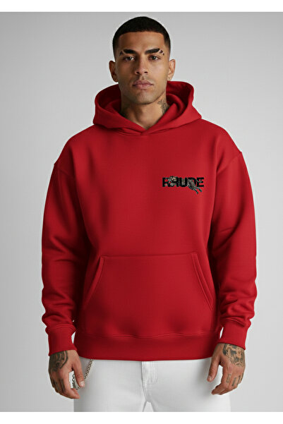 VODEXA بغطاء رأس سويت شيرت RHUDE مطبوع هودي للجنسين مقاس كبير 100% قطن قطعة