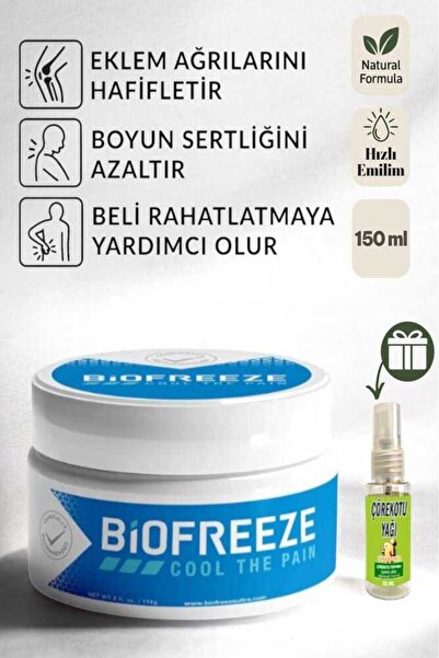 Zenvia Store Biofreeze Kas & Eklem Rahatlatıcı Doğal Bakım Kremi 150 ml + Çör...