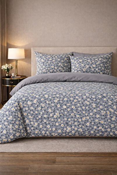 MORE HOME Single Fitted Sheet Lı Duvet Cover Set -Papatya