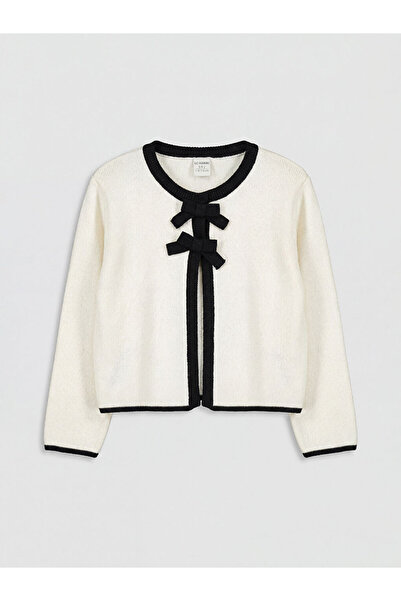 LC Waikiki Zero Roba Collar Bowknot Girls' Knitwear Cardigan from Uzg Store f...