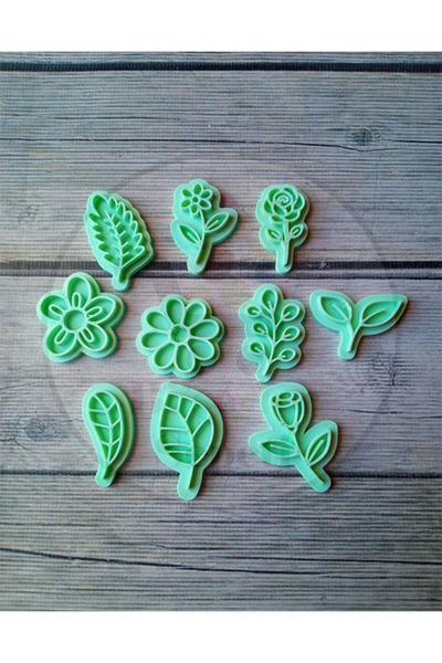 Bi'şeyler Sepeti مجموعة قوالب الأختام ذات الطابع الزهري مكونة من 10 قطع