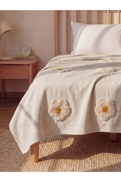 LC Waikiki RMZ GİYİM FARKIYA غطاء سرير مفرد مطرز بالزهور