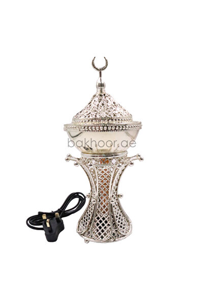 Bakhoor BoSidin مبخرة عود كهربائية فضية اللون، وزنها 290 غراماً