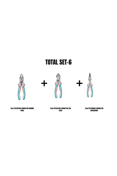 TOTAL Set-6 (180MM PRO KOMBİNE PENSE+180MM PRO YAN KESKİ+200MM PRO KARGABURNU)